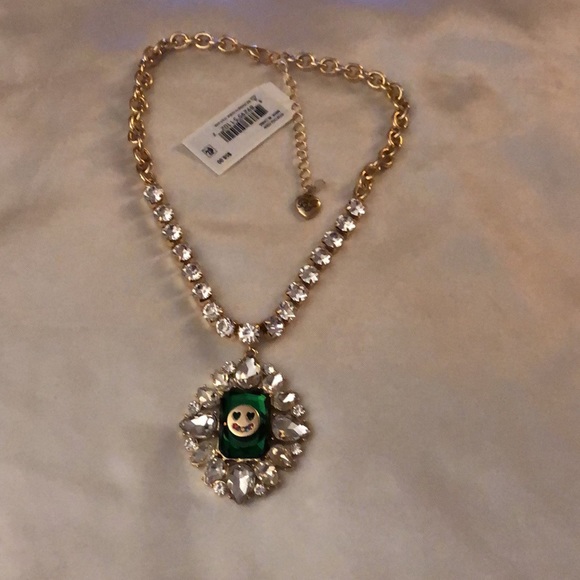Betsey Johnson Gold Tone Ice Queen Smiley Crystal Pendant Necklace NWT - Picture 9 of 12